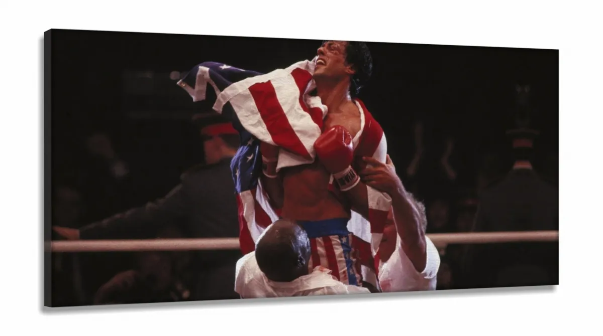 Quadro Decorativo Rock Balboa Filme II em Tecido Canvas 130x60 Imagem