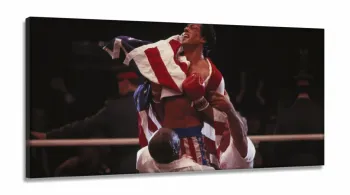 Quadro Decorativo Rock Balboa Filme II em Tecido Canvas 130x60