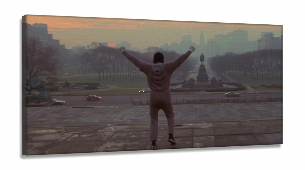 Quadro Decorativo Rocky Balboa - Filme - Tela em Tecido Canvas 130x60 Imagem
