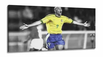 Quadro decorativo Ronaldo Fenômeno com Tela em Tecido Canvas 130x60