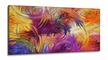 Quadro Decorativo Sala Quarto Artístico Colorido Roxo em Tecido canvas 130x60