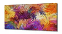 Quadro Decorativo Sala Quarto Artístico Colorido Roxo em Tecido canvas 130x60 - Foto 2
