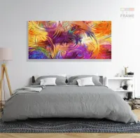 Quadro Decorativo Sala Quarto Artístico Colorido Roxo em Tecido canvas 130x60 - Foto 6