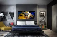 Quadro Decorativo Sala Quarto Escritório Bumblebee em Tecido Canvas 130x60 - Foto 4