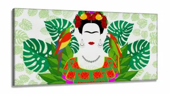 Quadro Decorativo Sala Quarto Escritório Frida Kahlo em Tecido Canvas 130x60