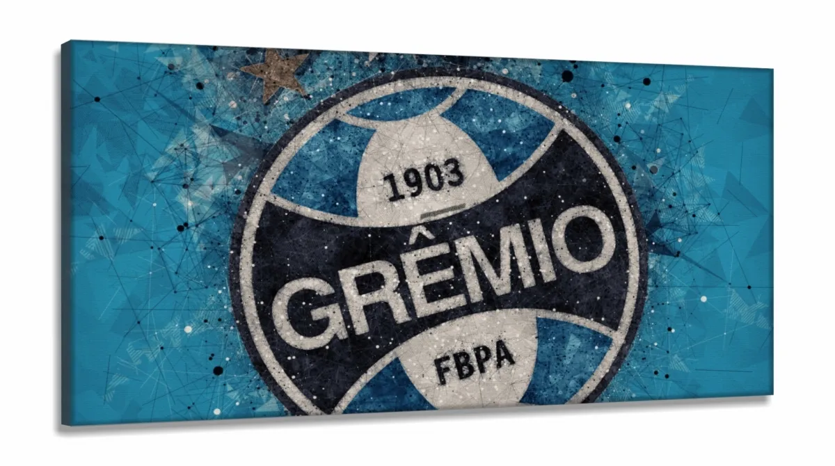 Quadro Decorativo Sala Quarto Escritório Grêmio em Tecido Canvas 130x60 Imagem