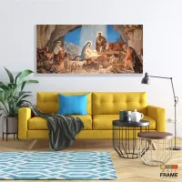 Quadro Decorativo Sala Quarto Escritório Jesus Presépio em Tecido Canvas 130x60 - Foto 7
