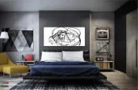 Quadro Decorativo Sala Quarto Escritório Jesus Traços em Tecido Canvas 130x60 - Foto 4