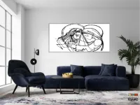 Quadro Decorativo Sala Quarto Escritório Jesus Traços em Tecido Canvas 130x60 - Foto 5