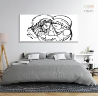 Quadro Decorativo Sala Quarto Escritório Jesus Traços em Tecido Canvas 130x60 - Foto 6