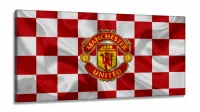 Quadro Decorativo Sala Quarto Escritório Manchester United em Tecido Canvas 130x60