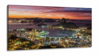 Quadro Decorativo Sala Quarto Escritório Rio de Janeiro Luz em Tecido Canvas 130x60