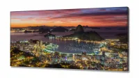 Quadro Decorativo Sala Quarto Escritório Rio de Janeiro Luz em Tecido Canvas 130x60 - Foto 2