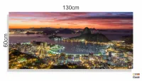 Quadro Decorativo Sala Quarto Escritório Rio de Janeiro Luz em Tecido Canvas 130x60 - Foto 3
