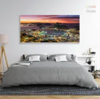 Quadro Decorativo Sala Quarto Escritório Rio de Janeiro Luz em Tecido Canvas 130x60 - Foto 6