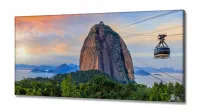 Quadro Decorativo Sala Quarto Escritório Teleférico Pão de açucar em Tecido Canvas 130x60 - Foto 2