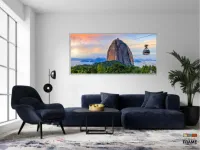 Quadro Decorativo Sala Quarto Escritório Teleférico Pão de açucar em Tecido Canvas 130x60 - Foto 5