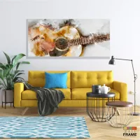 Quadro Decorativo Sala Quarto Violão em Tecido Canvas 130x60 - Foto 7