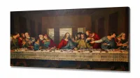 Quadro Decorativo Santa Ceia Jesus em Tecido Canvas 130x60 - Foto 2