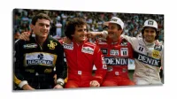 Quadro Decorativo Senna Pique Prost Mansel em Tecido Canvas 130x60