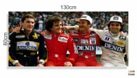 Quadro Decorativo Senna Pique Prost Mansel em Tecido Canvas 130x60 - Foto 3