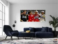 Quadro Decorativo Senna Pique Prost Mansel em Tecido Canvas 130x60 - Foto 5