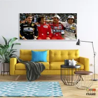 Quadro Decorativo Senna Pique Prost Mansel em Tecido Canvas 130x60 - Foto 7