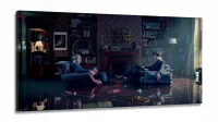 Quadro Decorativo Sherlock Holmes Mosaico em Tecido Canvas 130x60