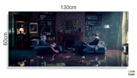 Quadro Decorativo Sherlock Holmes Mosaico em Tecido Canvas 130x60 - Foto 3