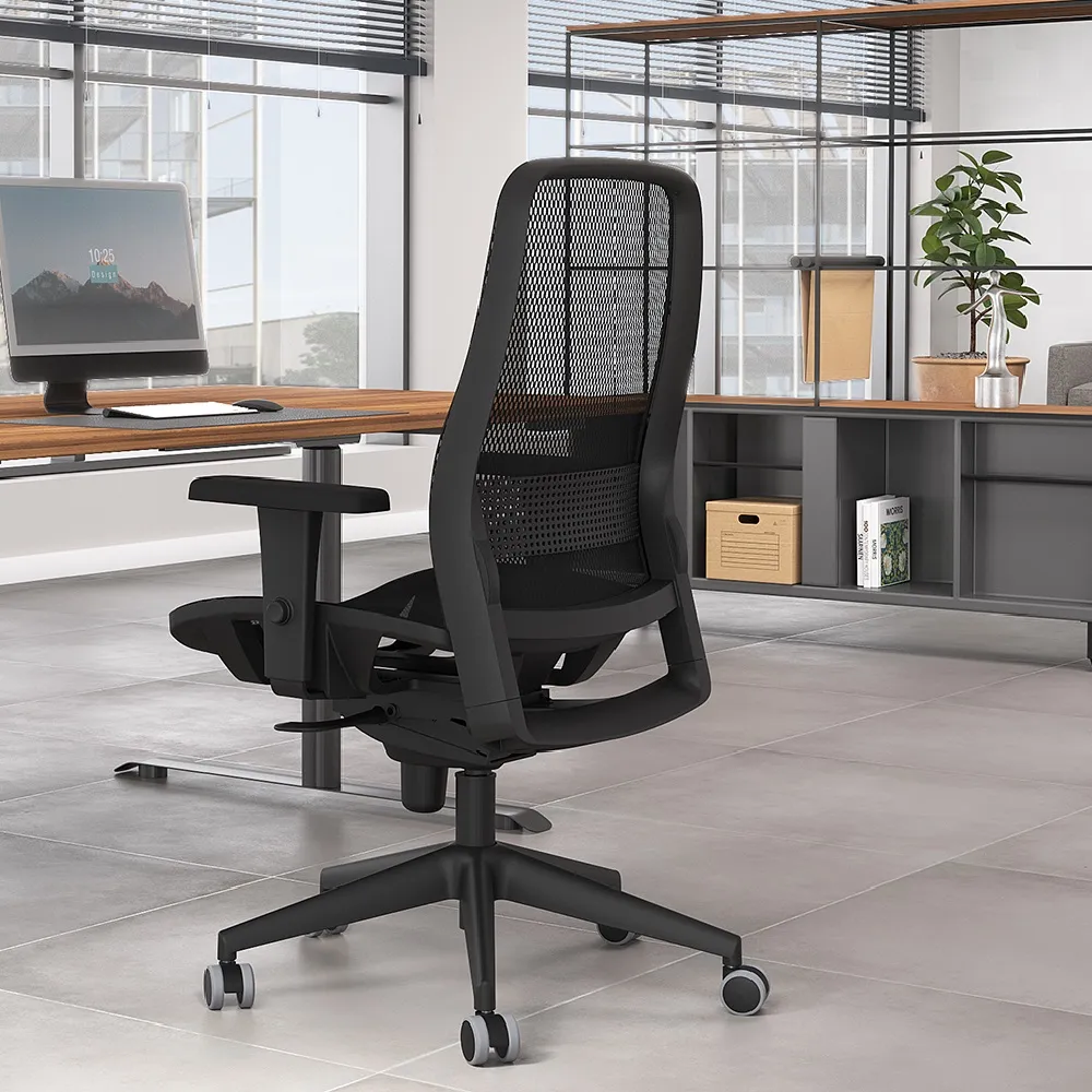  Cadeira Multiregulável NR17 Titan Assento e Encosto Telado Phoenix Mecanismo Sincronizado Base Itália e Braço Regulável 3D