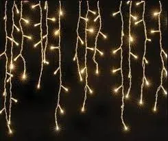 Cascata fixa com 300 Led branca fria e fio branco  Imagem