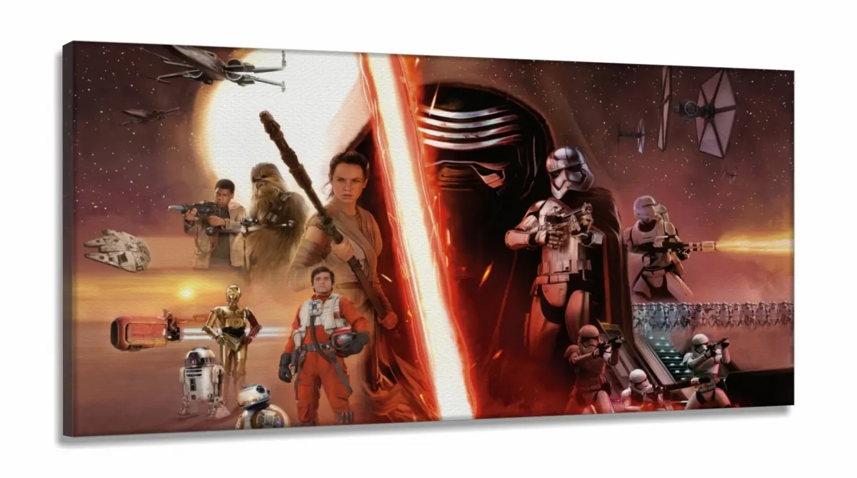 Quadro Decorativo Star Wars G em Tecido Canvas 130x60 Imagem