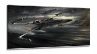 Quadro Decorativo Star Wars H em Tecido Canvas 130x60