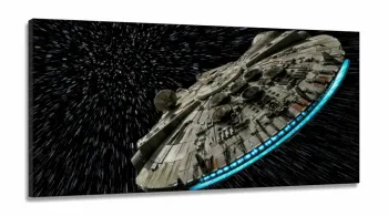 Quadro Decorativo Star Wars Nave em Tecido Canvas 130x60