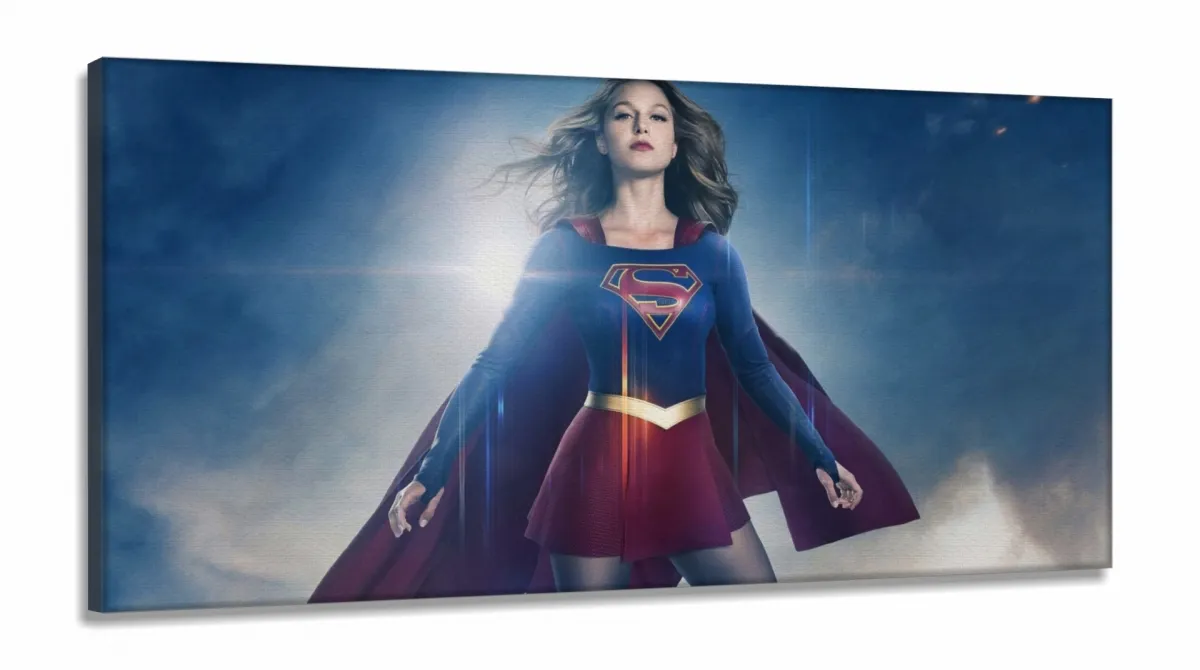 Quadro decorativo SuperGirl com Tela em Tecido Canvas 130x60 Imagem