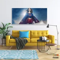 Quadro decorativo SuperGirl com Tela em Tecido Canvas 130x60 - Foto 7