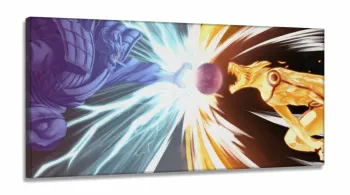 Quadro decorativo Susanoo e Kurama Naruto - Tela em Tecido Canvas 130x60