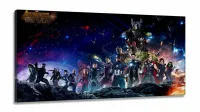 Quadro Decorativo Team Vingadores em Tecido Canvas 130x60