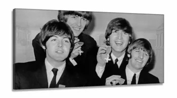Quadro Decorativo The Beatles Sala em Tecido Canvas 130x60