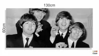 Quadro Decorativo The Beatles Sala em Tecido Canvas 130x60 - Foto 3