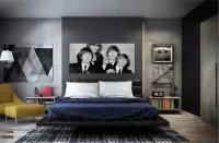 Quadro Decorativo The Beatles Sala em Tecido Canvas 130x60 - Foto 4