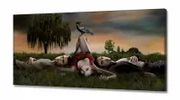 Quadro Decorativo The Vampire Diares Com Tela em Tecido Canvas 130x60 - Foto 2
