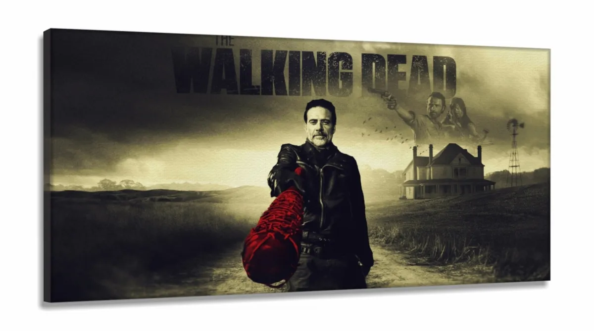 Quadro Decorativo The Walking Dead em Tecido Canvas 130x60 m02 Imagem