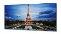 Quadro Decorativo Torre Eiffel Paris em Tecido Canvas 130x60 Sala Quarto m01 - Foto 2