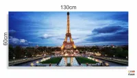 Quadro Decorativo Torre Eiffel Paris em Tecido Canvas 130x60 Sala Quarto m01 - Foto 3