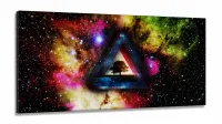 Quadro Decorativo Trippy Collor Psicodélico em Tecido Canvas 130x60