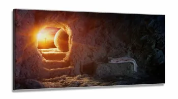 Quadro Decorativo Túmulo De Jesus Vazio em Tecido Canvas 130x60