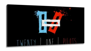 Quadro decorativo Twenty One Pilots - em Tecido Canvas 130x60