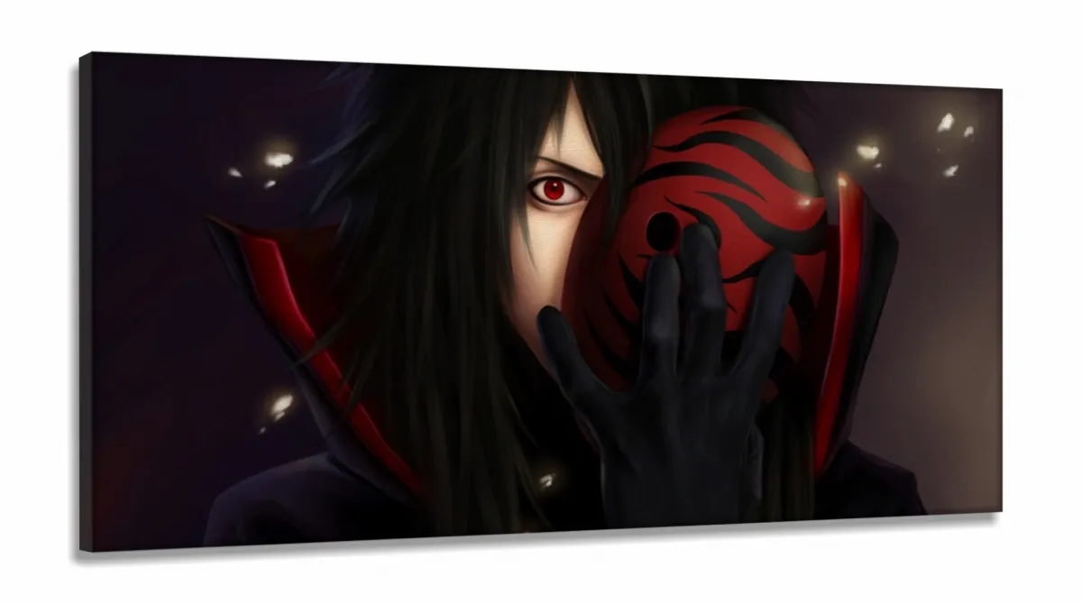 Quadro Decorativo Uchiha Madara Naruto Em Tecido Canvas 130x60 Imagem