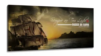 Quadro Decorativo Vasco Da Gama Futebol Com Tela em Tecido Canvas 130x60